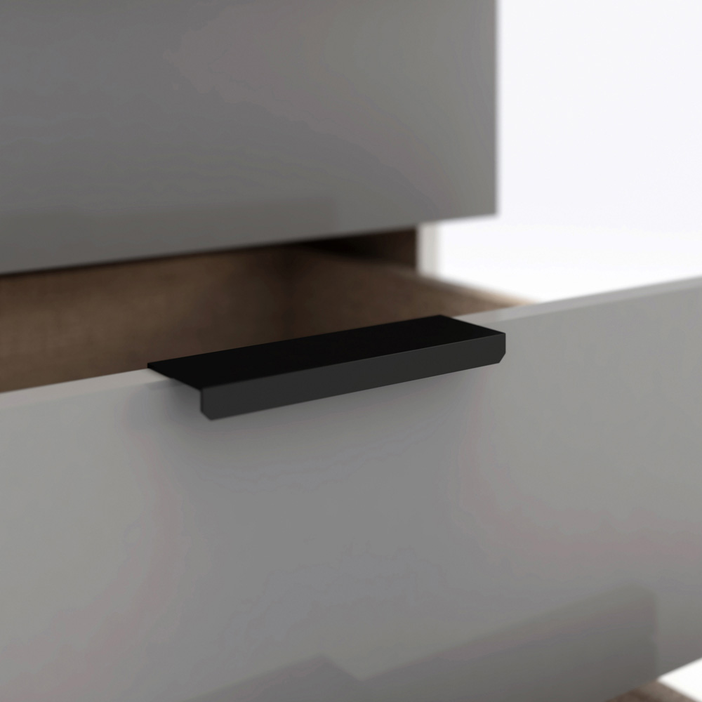 Seconique Madrid 5 Drawer Grey and White Gloss Narrow Chest Image 6