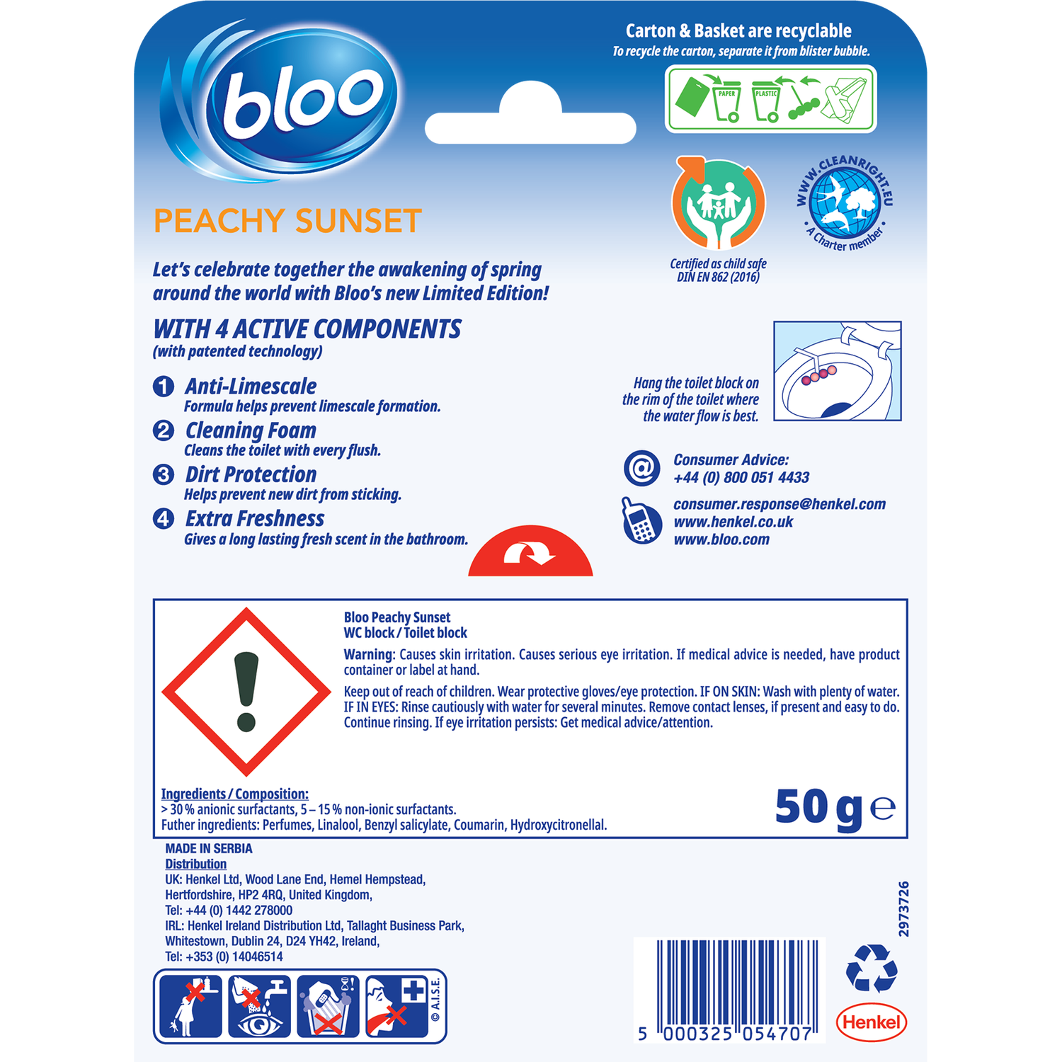 Bloo Power Active Toilet Rim Block - Pink Image 2
