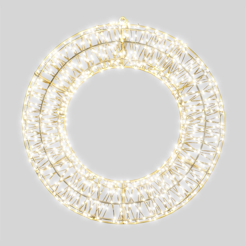 Xmas Haus Warm White LED Metal Wreath 70cm Image 3