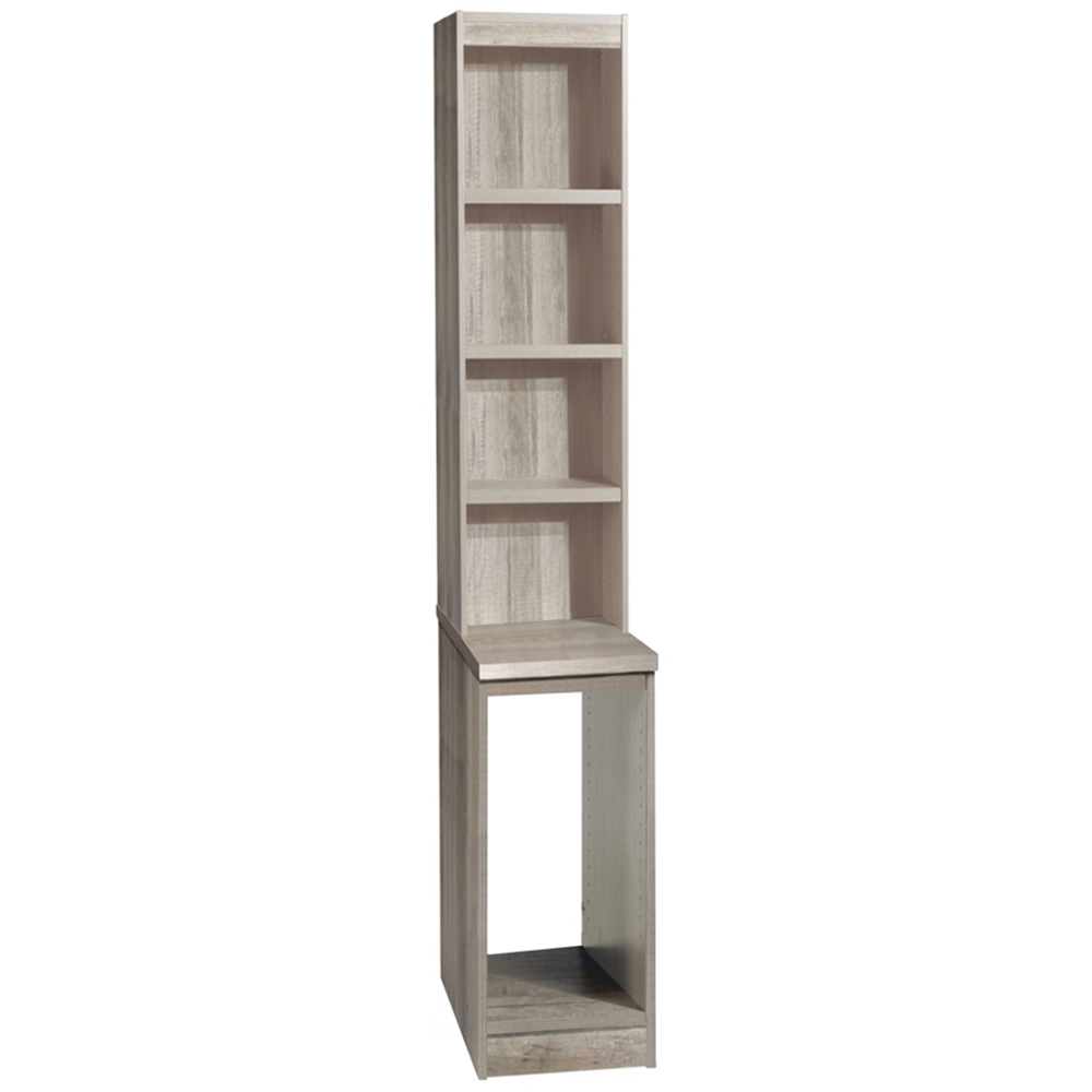 R White Cabinets 4 Shelf Desktop Tower Storage with Hutch Grey Image 2