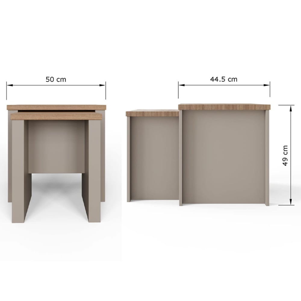GFW Lancaster Grey Nest of Tables Set of 2 Image 9