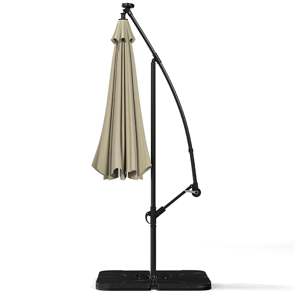 Living and Home Black Cantilever Parasol with Cross Base and Square Base 3m Image 4