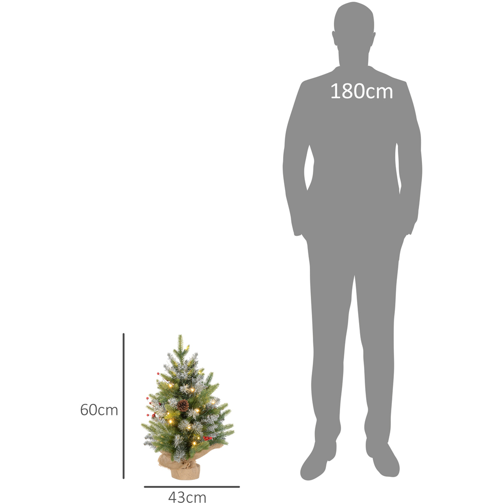 Everglow Pre-Lit Snow Flocked Tabletop Artificial Christmas Tree 2ft 2 Pack Image 7