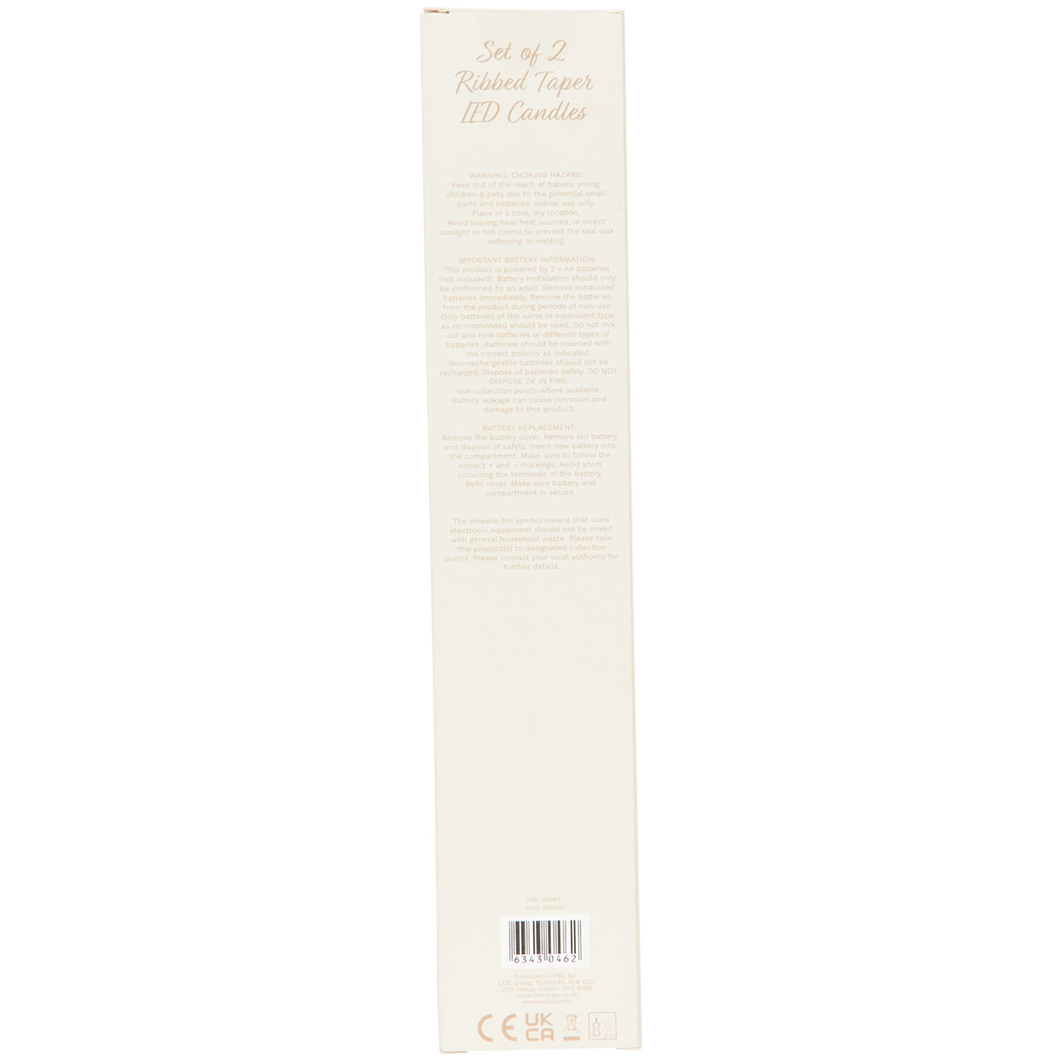 Set of 2 Ribbed Taper LED Candles - Beige or Green Image 9