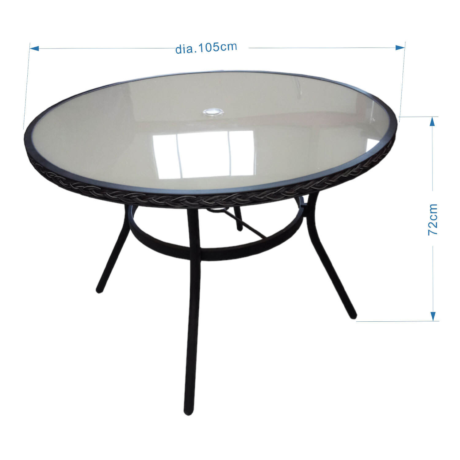 Malay Deluxe Outdoor Essentials Padstow Round Outdoor Table Black Image 4