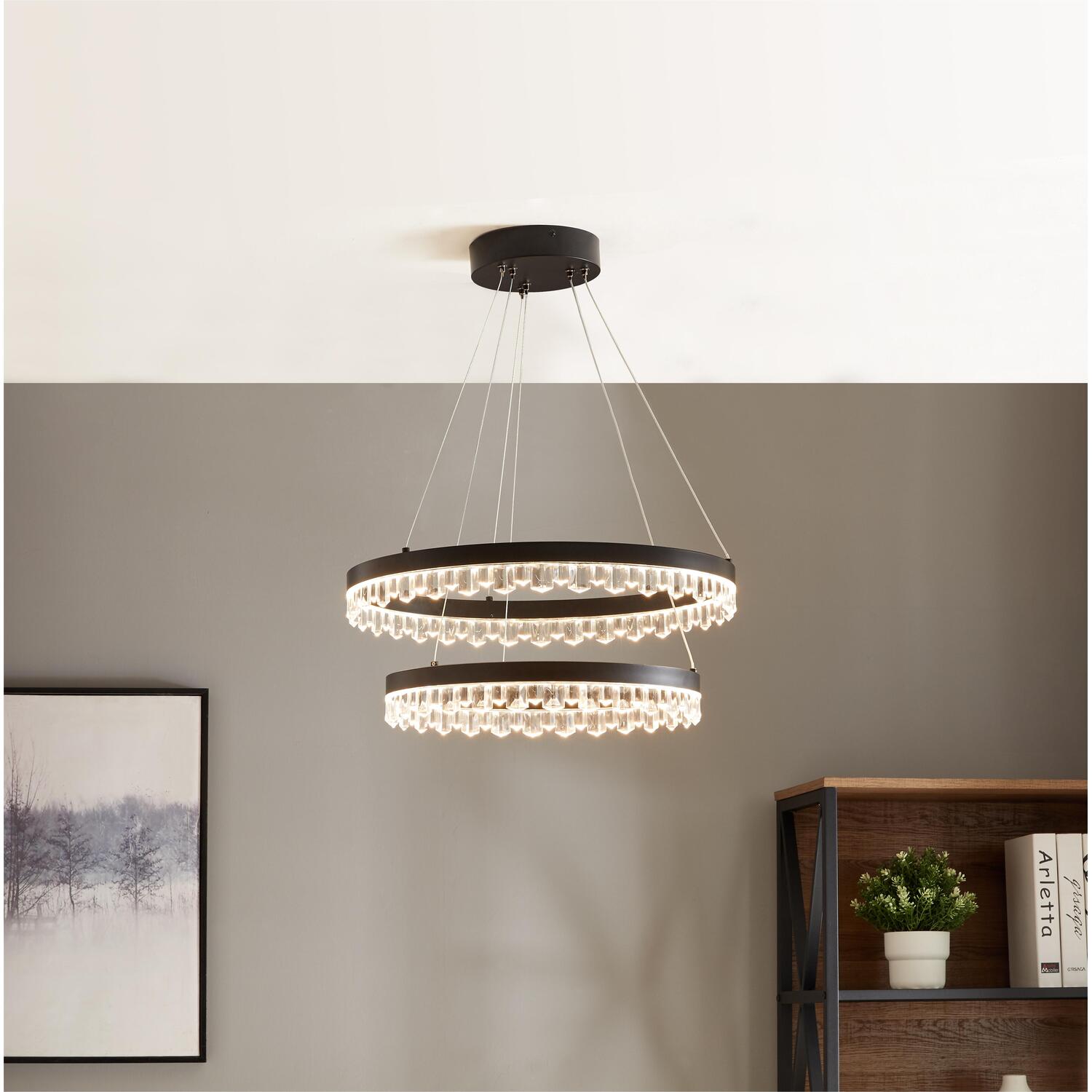 Sloane LED Drop Ceiling Fitting - Black Image 2