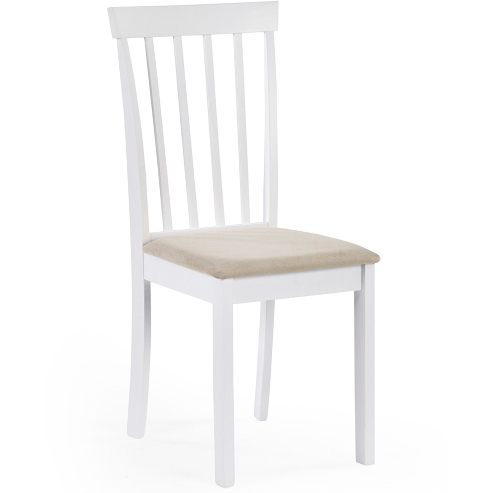Julian Bowen Orwell 4 Seater Round Dining Set White and Beige Image 3
