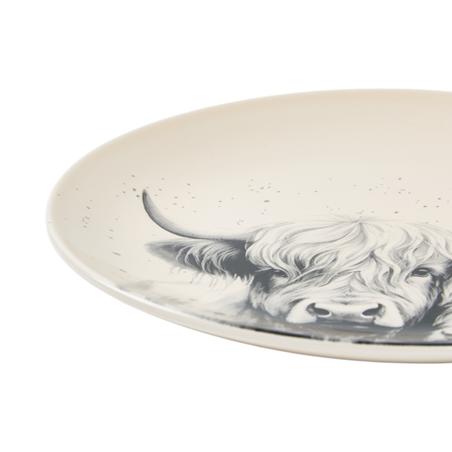 Highland Cow Dinner Plate Cream Side Plate Image 7