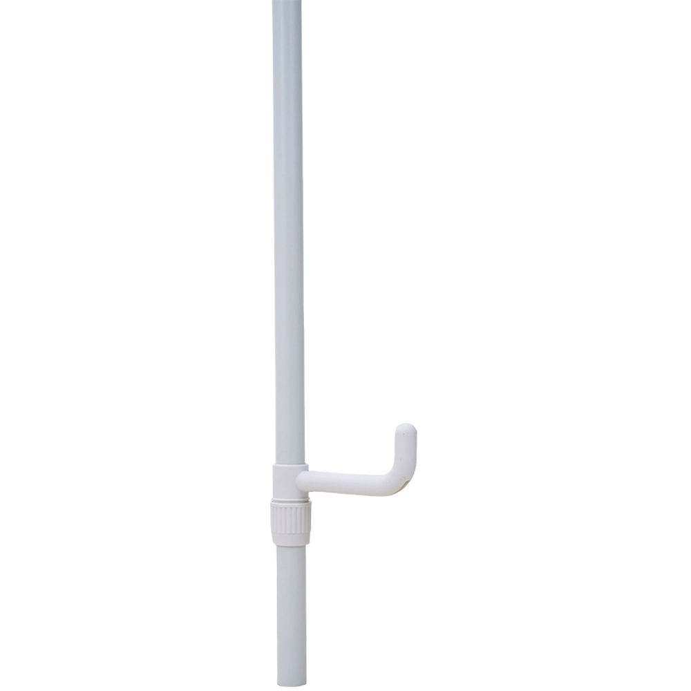 Living and Home White Adjustable Floor-to-Ceiling Coat Stand with 6 Hooks Image 3