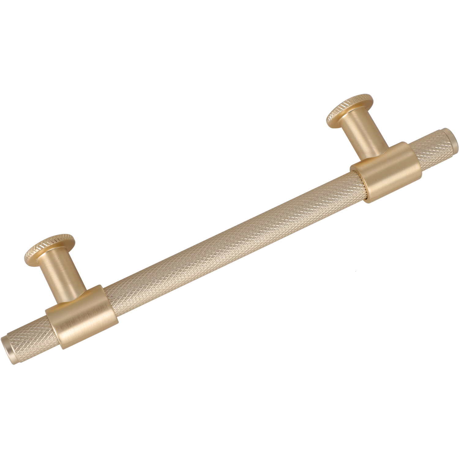 Pack of 2 Fulham Knurl T Bar Cabinet Handles Brushed Brass 128 mm Image 2