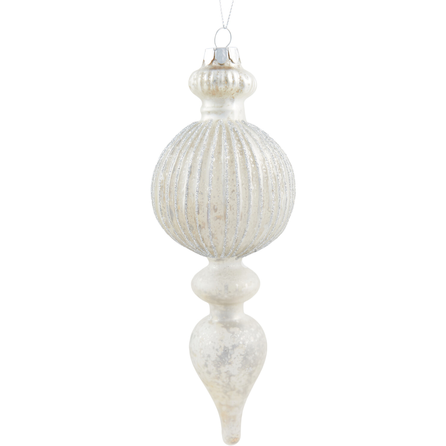 Antique Silver Striped Droplet Image 2