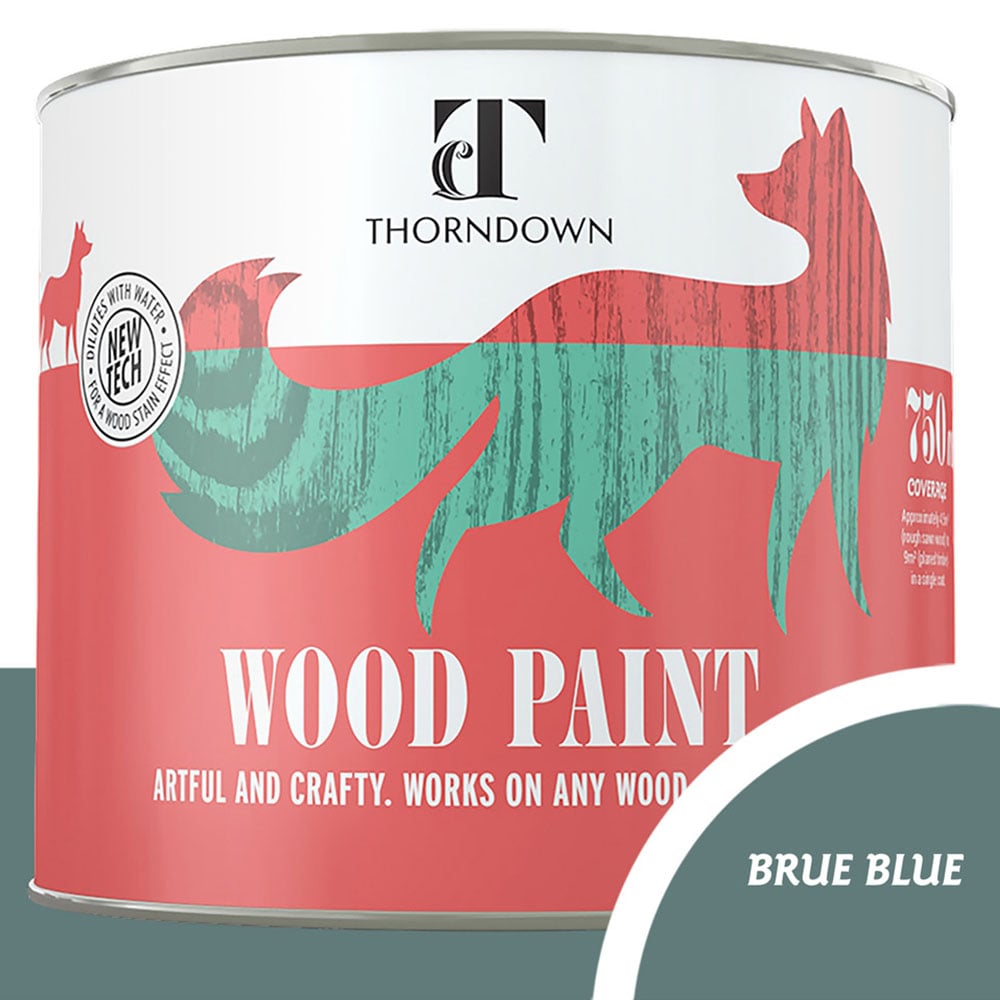 Thorndown Brue Blue Satin Wood Paint 750ml Image 4