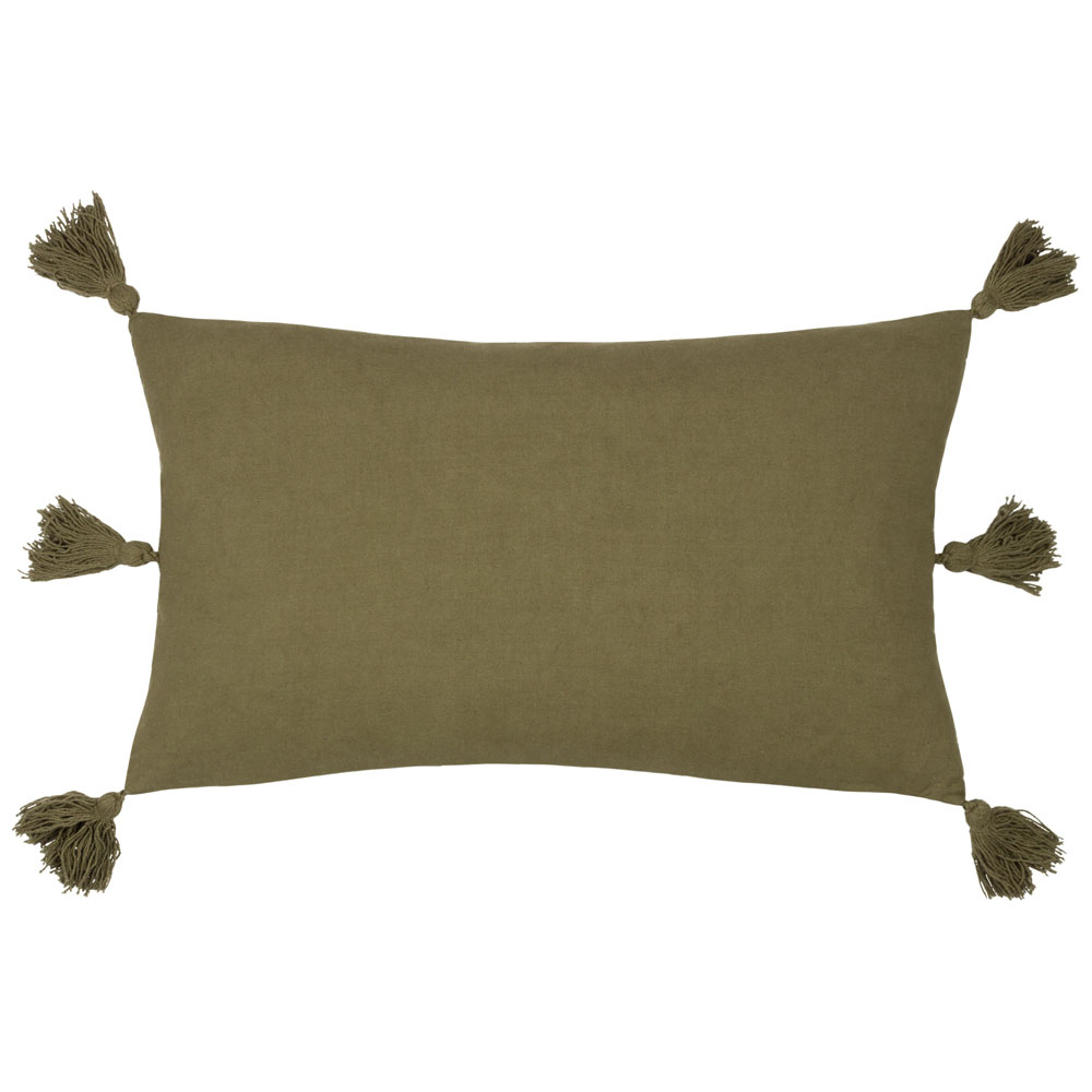 Yard Folis Khaki Embroidered Cushion Image 5