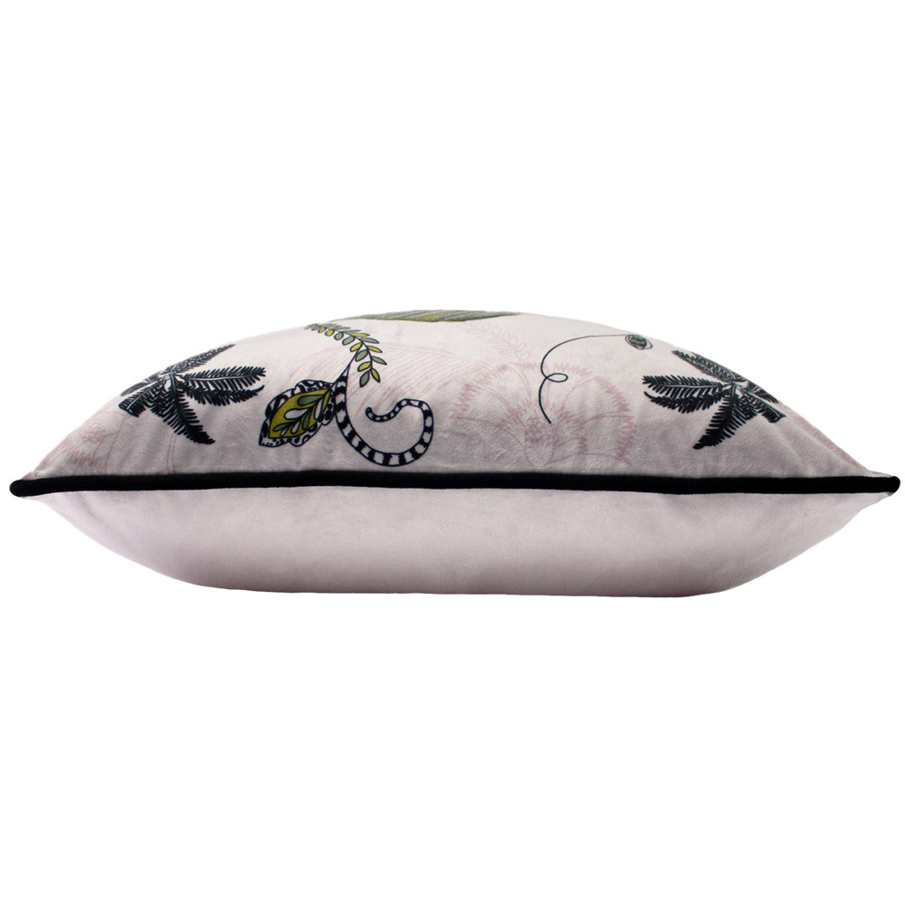 Paoletti Blush Tropical Cheetah Velvet Touch Piped Cushion Image 3