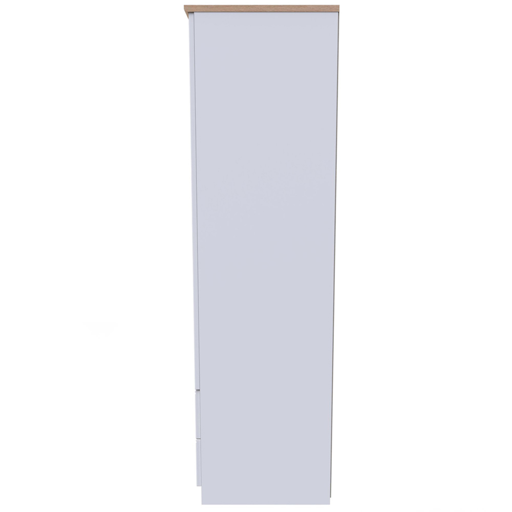 Crowndale Victoria 2 Door 2 Drawer White Ash and Oak Wardrobe Image 3