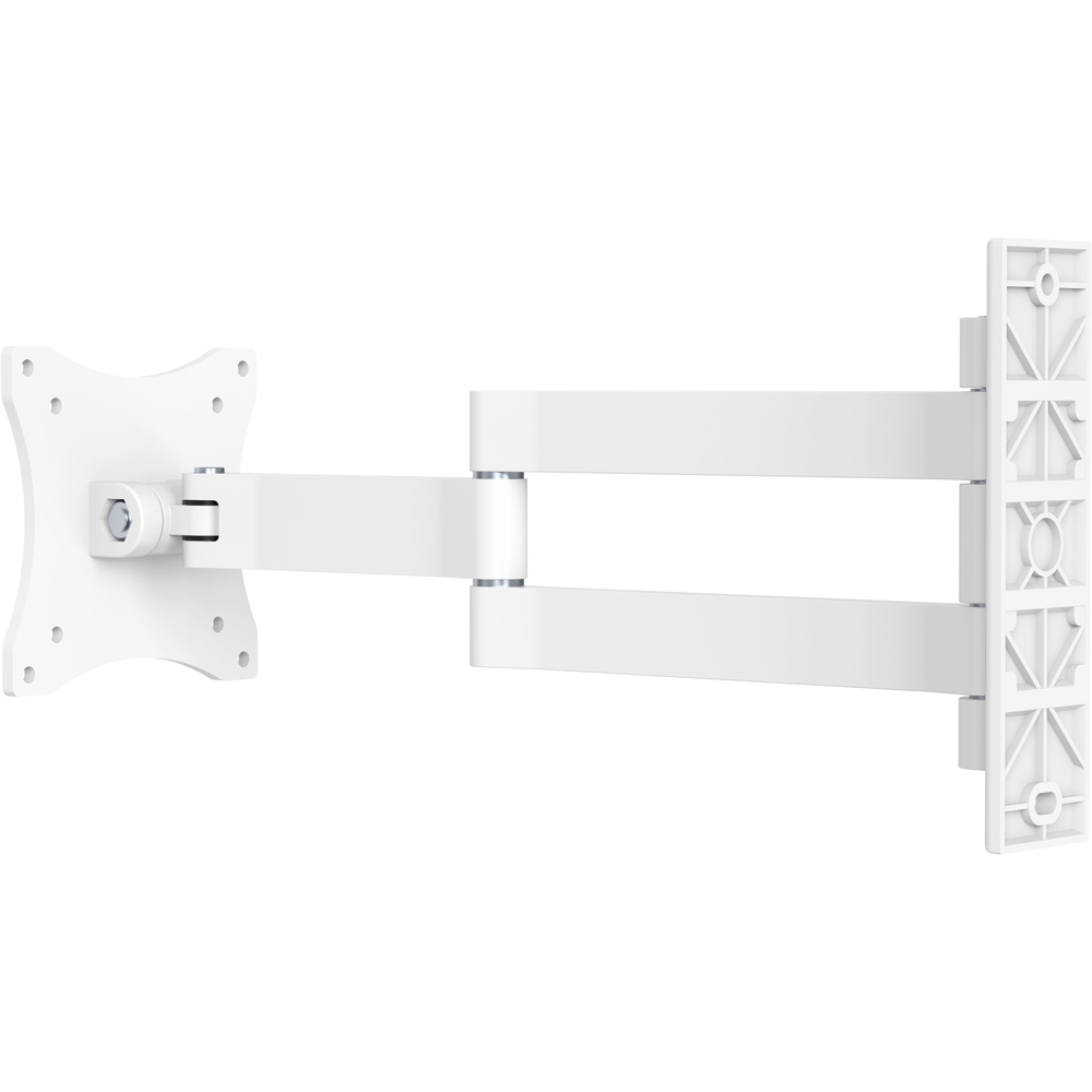 ProperAV White 13 to 28 Inch Heavy Duty Swing Arm Tilt and Swivel TV Bracket Image 3