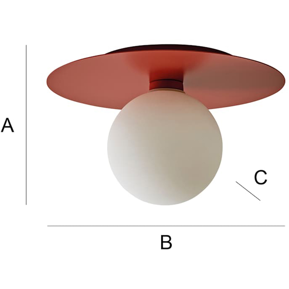 ValueLights Darla Rust Frosted Globe Bathroom Flush Ceiling Light and Bulb Image 8