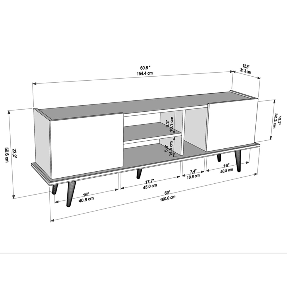 Decorotika Ecuador 2 Door 3 Shelf Oud Oak TV Unit Image 7