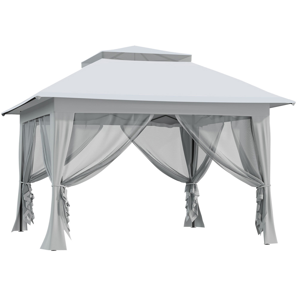 Outsunny 3.6 x 3.6m Light Grey Pop Up Canopy Gazebo Image 2