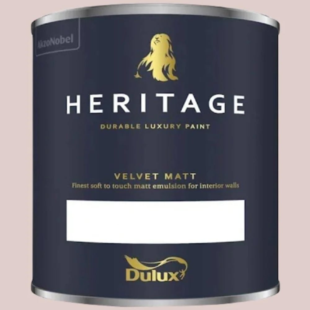 Dulux Heritage Walls and Ceilings Potters Pink Velvet Matt Emulsion Paint 1L Image 2