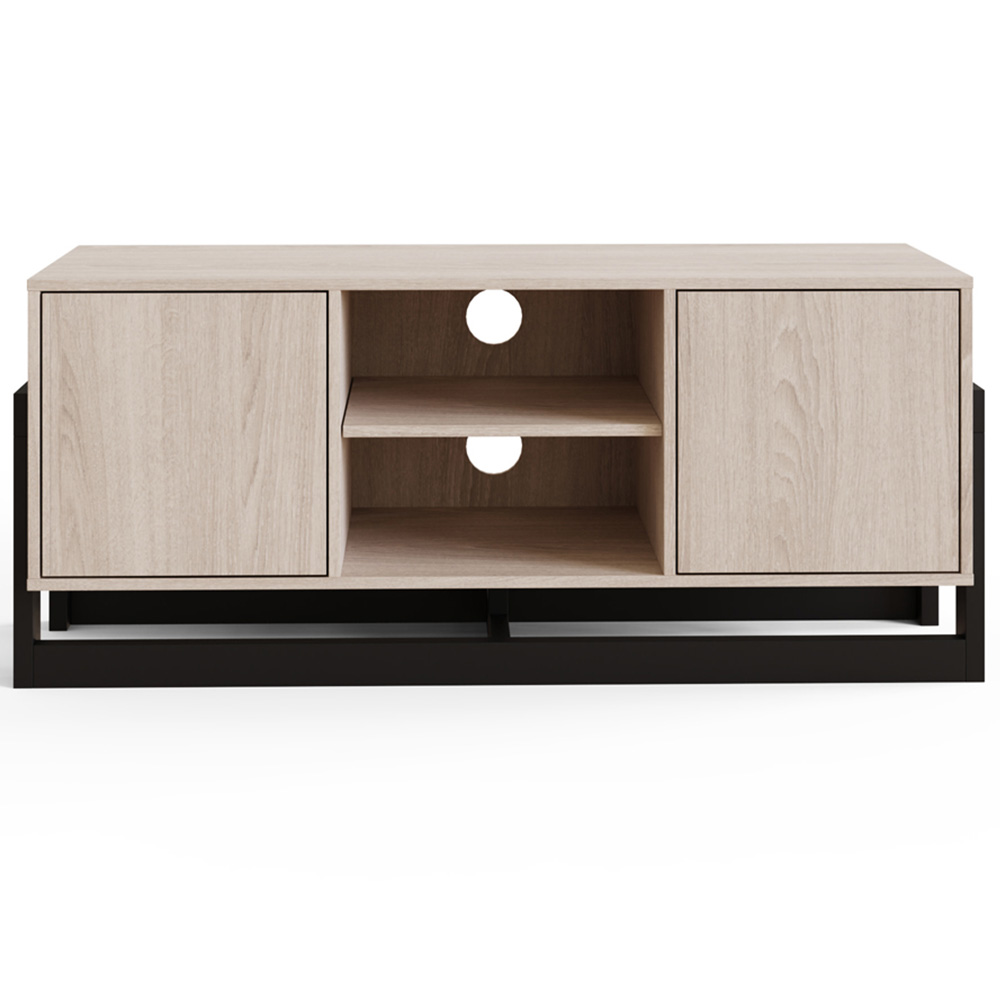 GFW Taite 2 Door 2 Shelf Oak TV Unit Image 3