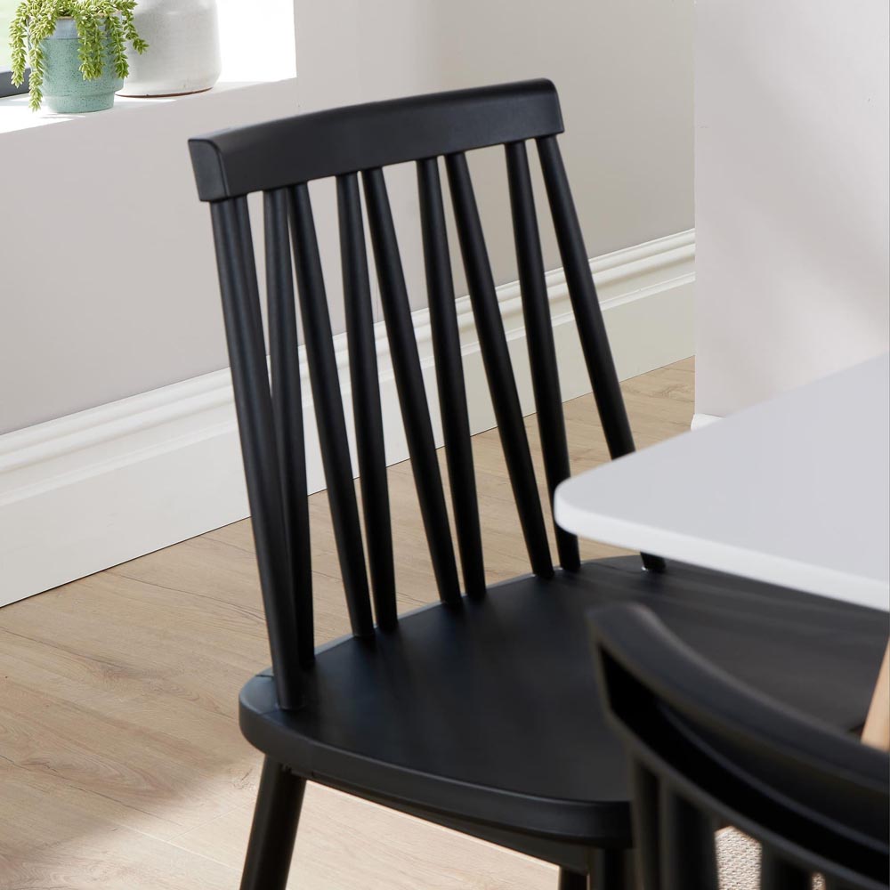 Home Source Trinity Lucy 4 Seater Dining Set Black Image 5