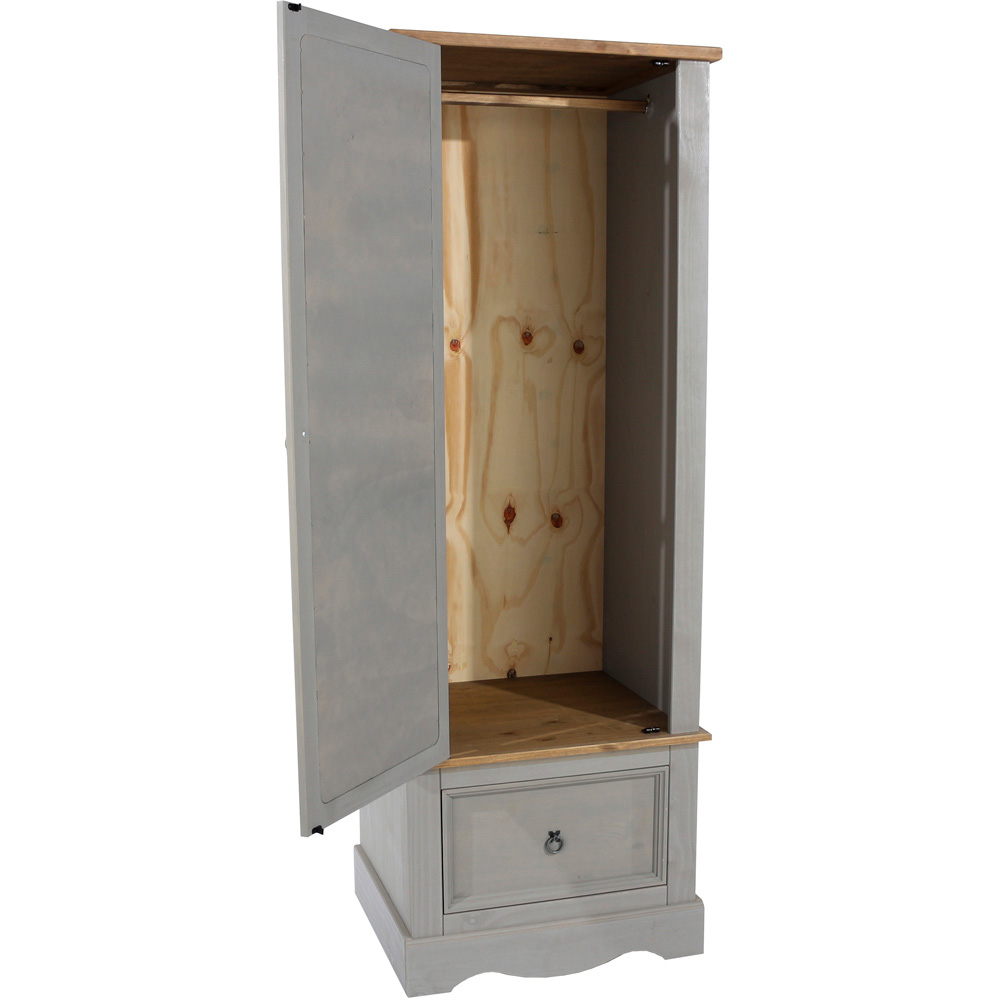 Core Products Corona Single Door Single Drawer Grey Mirrored Wardrobe Image 6