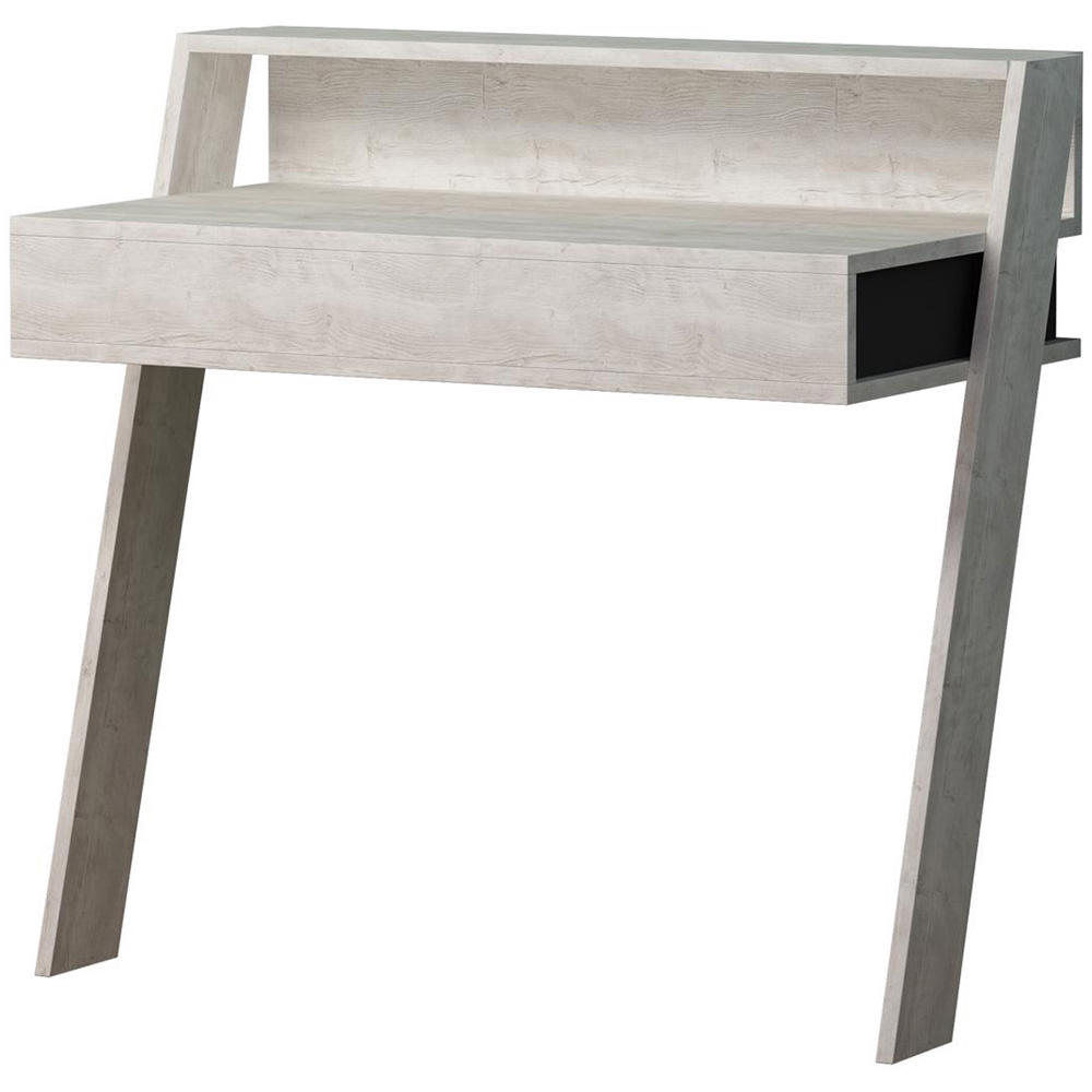 FWStyle Cowork Single Drawer Single Shelf Ancient White Wall Mounted Desk Image 2