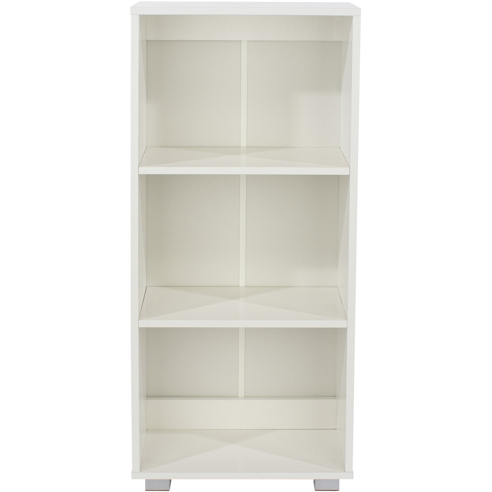 Core Products Lido 2 Shelf White Low Narrow Bookcase Image 3