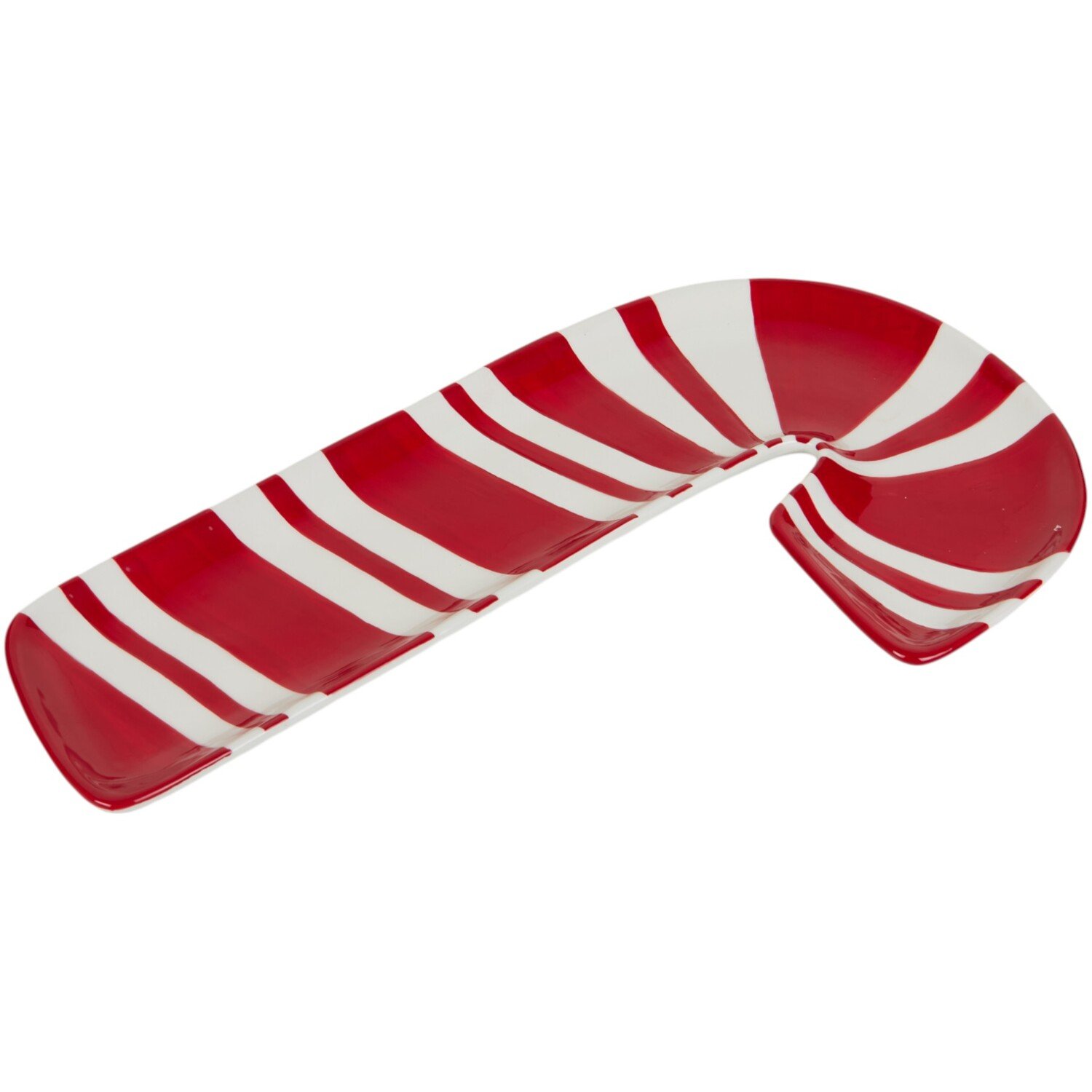 Candy Cane Ceramic Plate Red Image 2