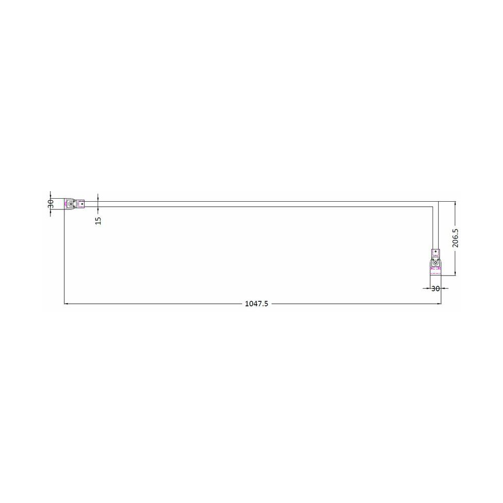 nuie Chrome Wetroom Screen Support Arm 15 x 150mm Image 3