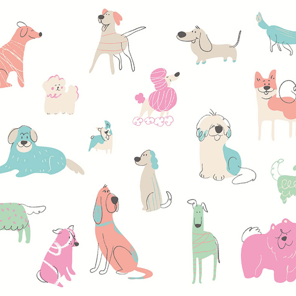 Origin Murals Happy Dogs Gold Wall Mural Image 2