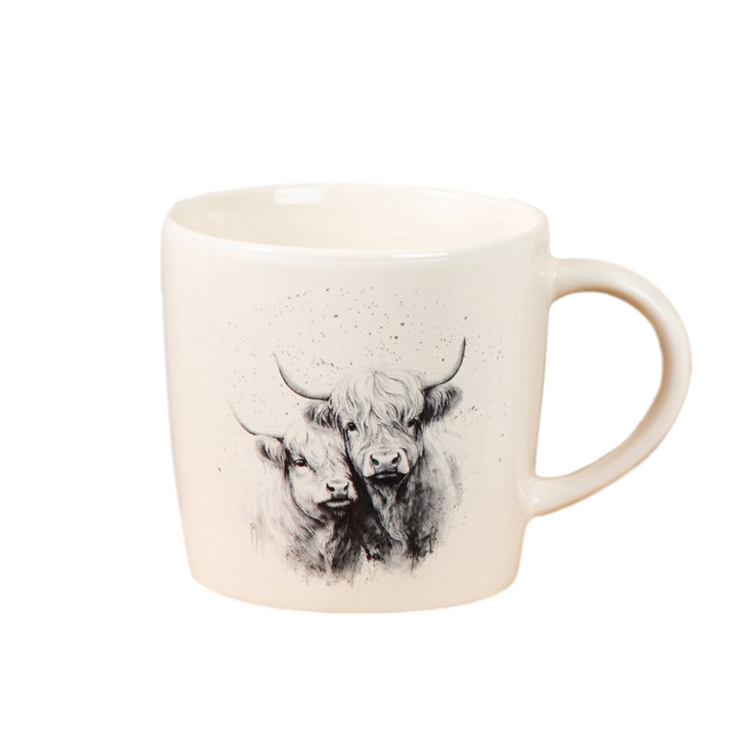 Pack of 4 Highland Cow Mugs Cream Image 4