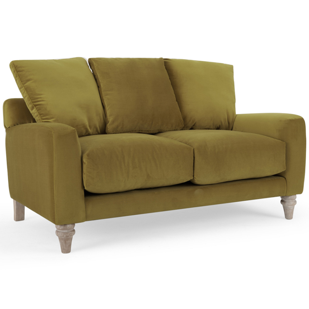Home Detail Covent 2 Seater Olive Green Velvet Sofa Image 2