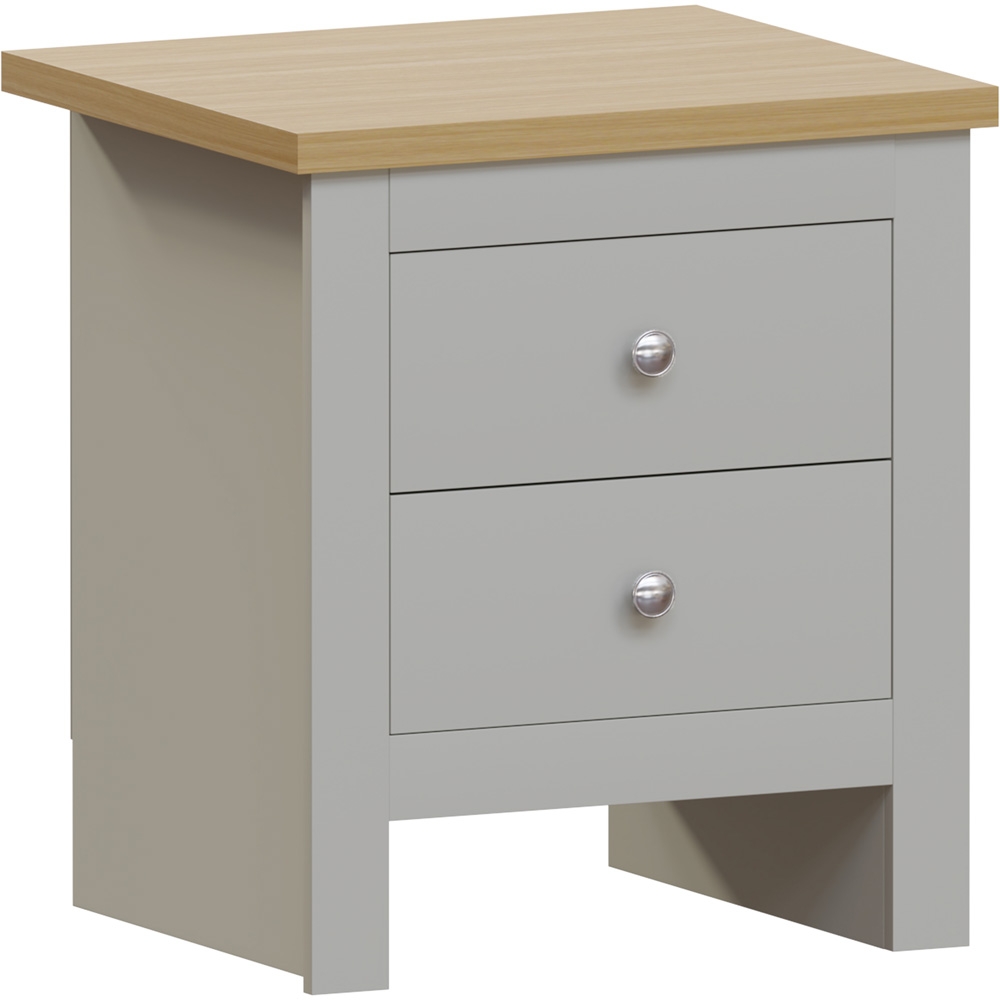 Vida Designs Arlington 2 Drawer Grey Bedside Table Image 2