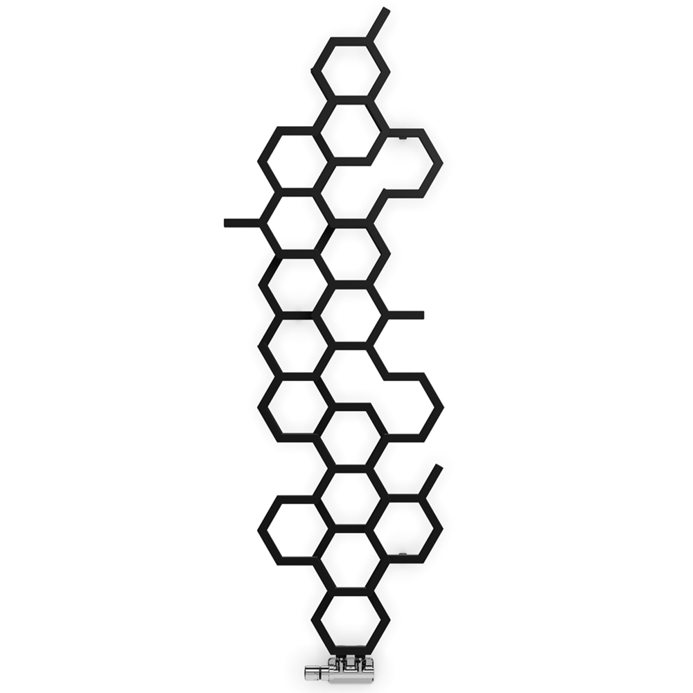 Terma Hex 1705 BTU Matt Black Radiator 1700 x 573mm Image 2