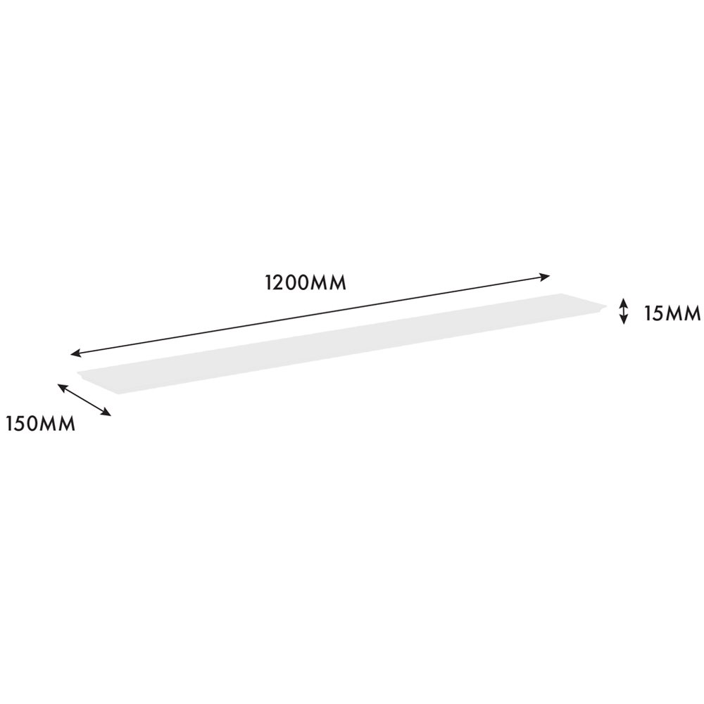 Homebase 120cm White Bevelled Floating Shelf Image 5