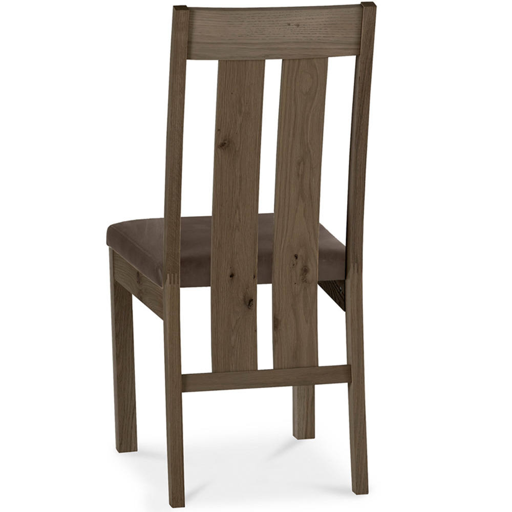 Bentley Designs Turin Set of 2 Dark Oak Old West Vintage Slatted Back Chair Image 4