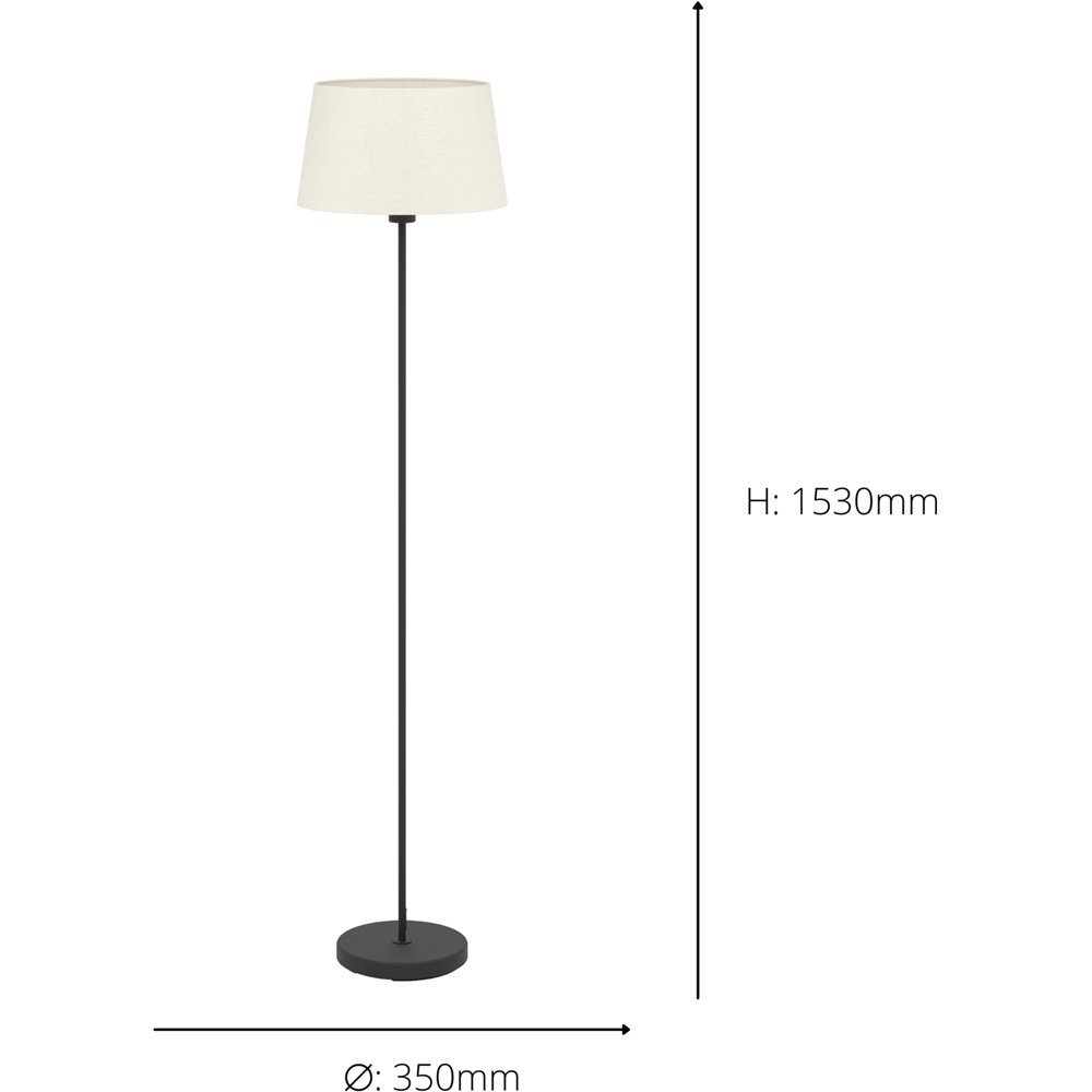 EGLO Febres White Fabric and Black Steel Traditional Floor Lamp Image 5