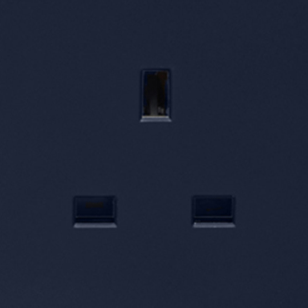 Trendi Switch 2 Gang Long Switch Navy Blue Plug Socket 5 Pack Image 3