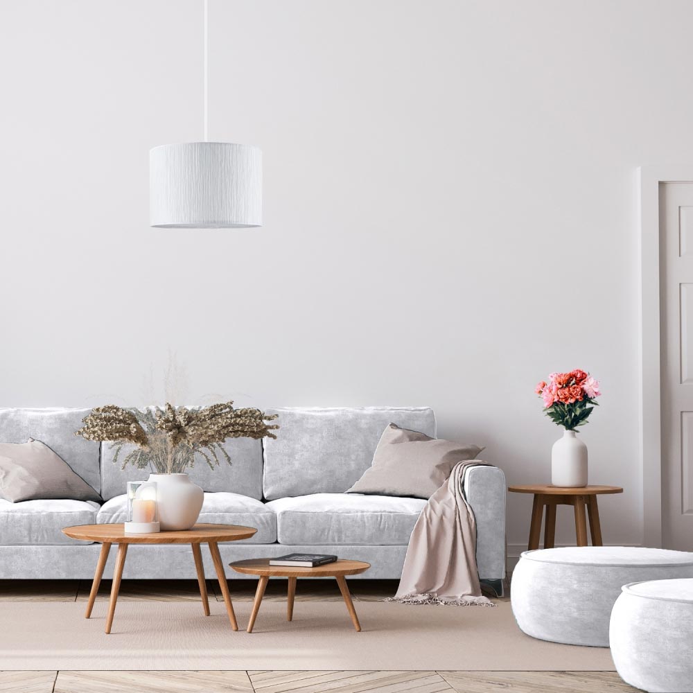 Happy Homewares White Wrinkled Paper Pendant Shade Image 2