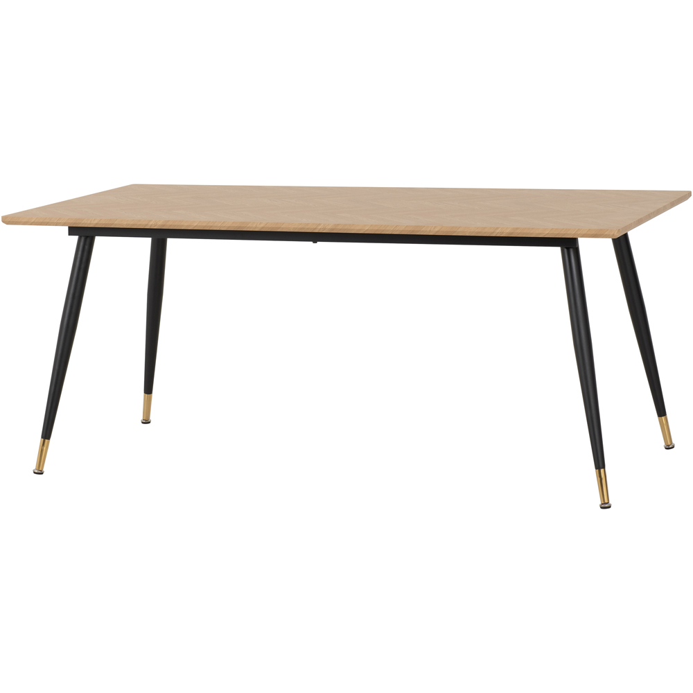 Seconique Hamilton Black Medium Oak Effect Dining Table Large Image 2