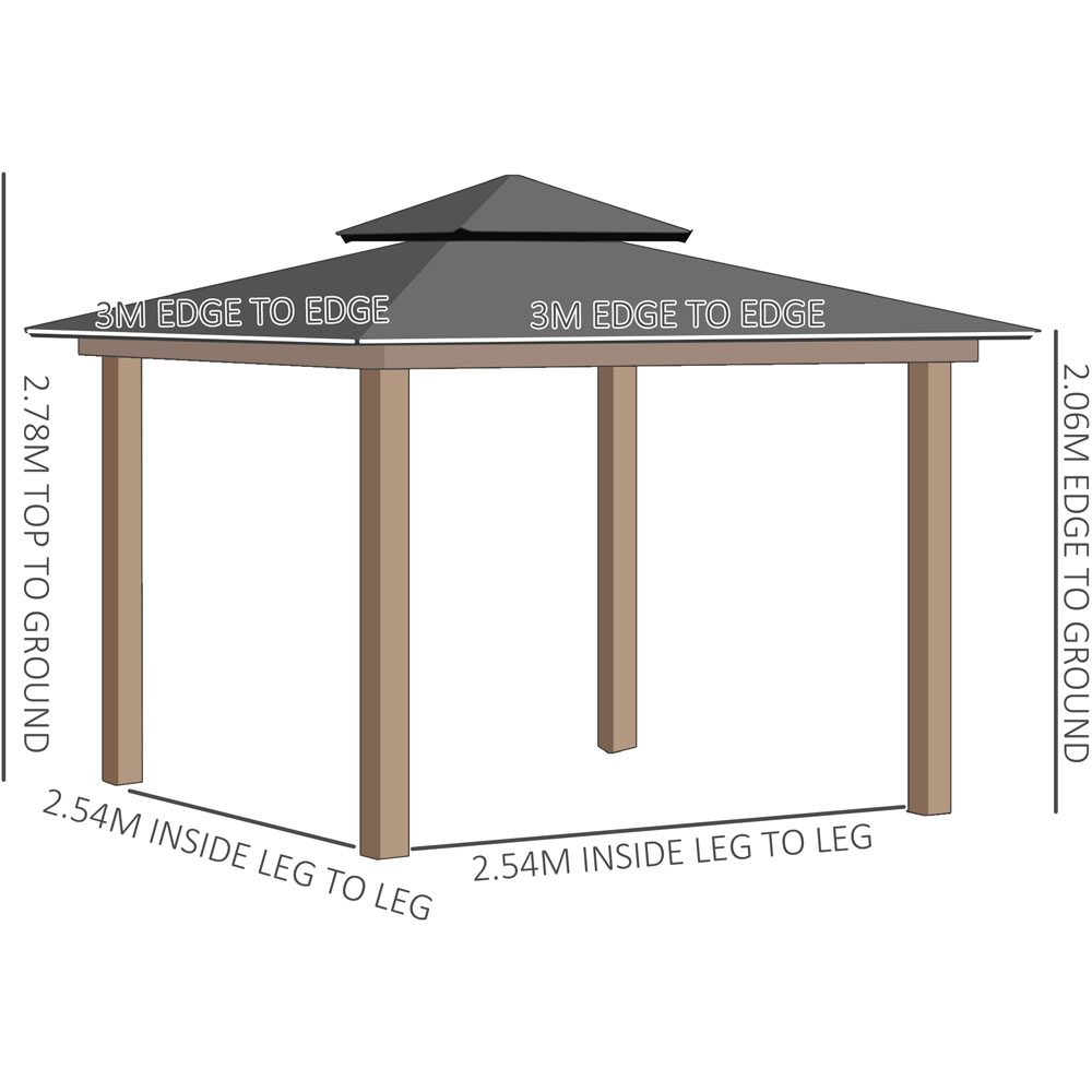 Outsunny 3x3m Outdoor Gazebo Poly Image 5
