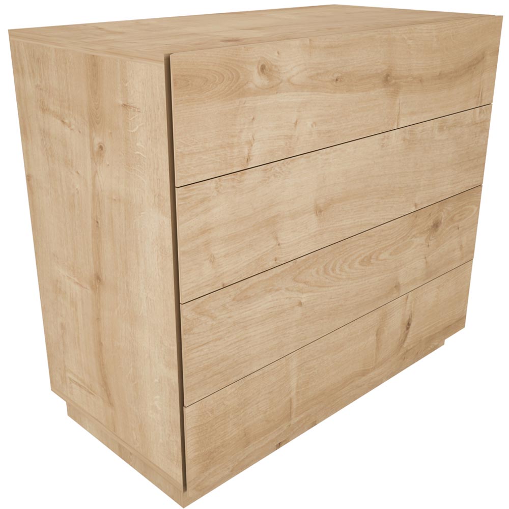 Decorotika Lines 4 Drawer Oak Chest of Drawers Image 2