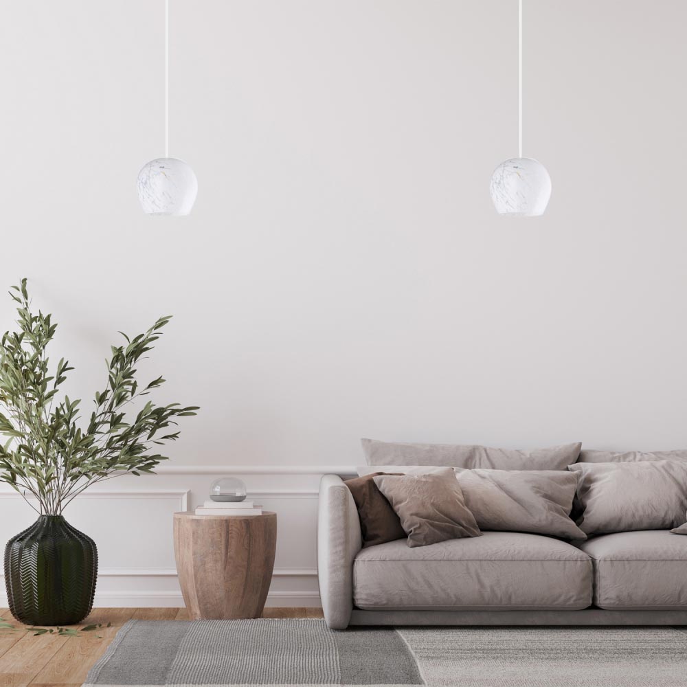 Happy Homewares Opal White Snowflake Glass Pendant Shade Image 2