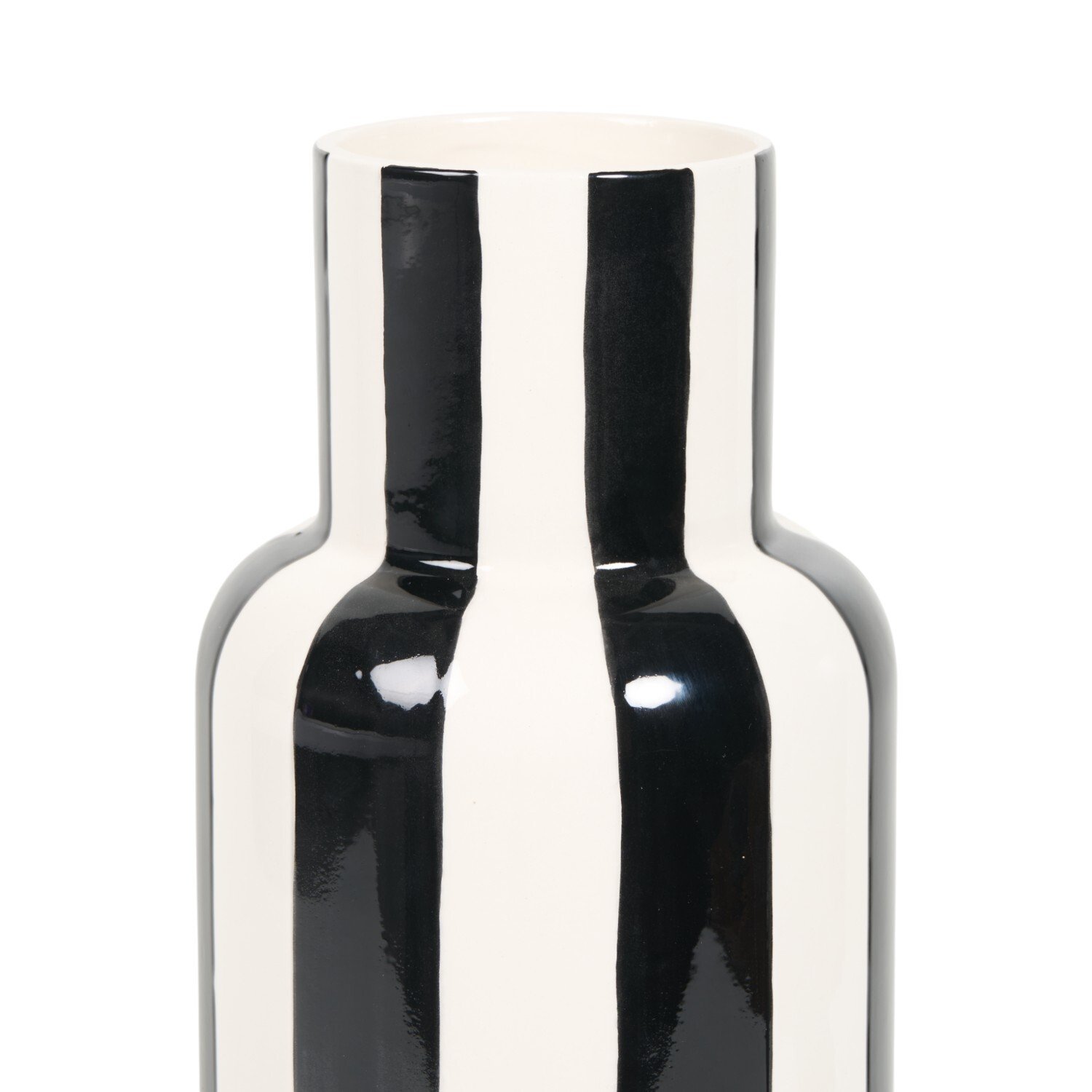 Ceramic Stripe VaseMonochrome Image 3