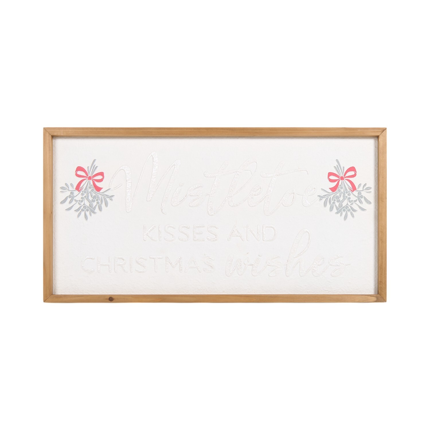 Mistletoe Shimmer Framed Plaque Brown and White Image 3