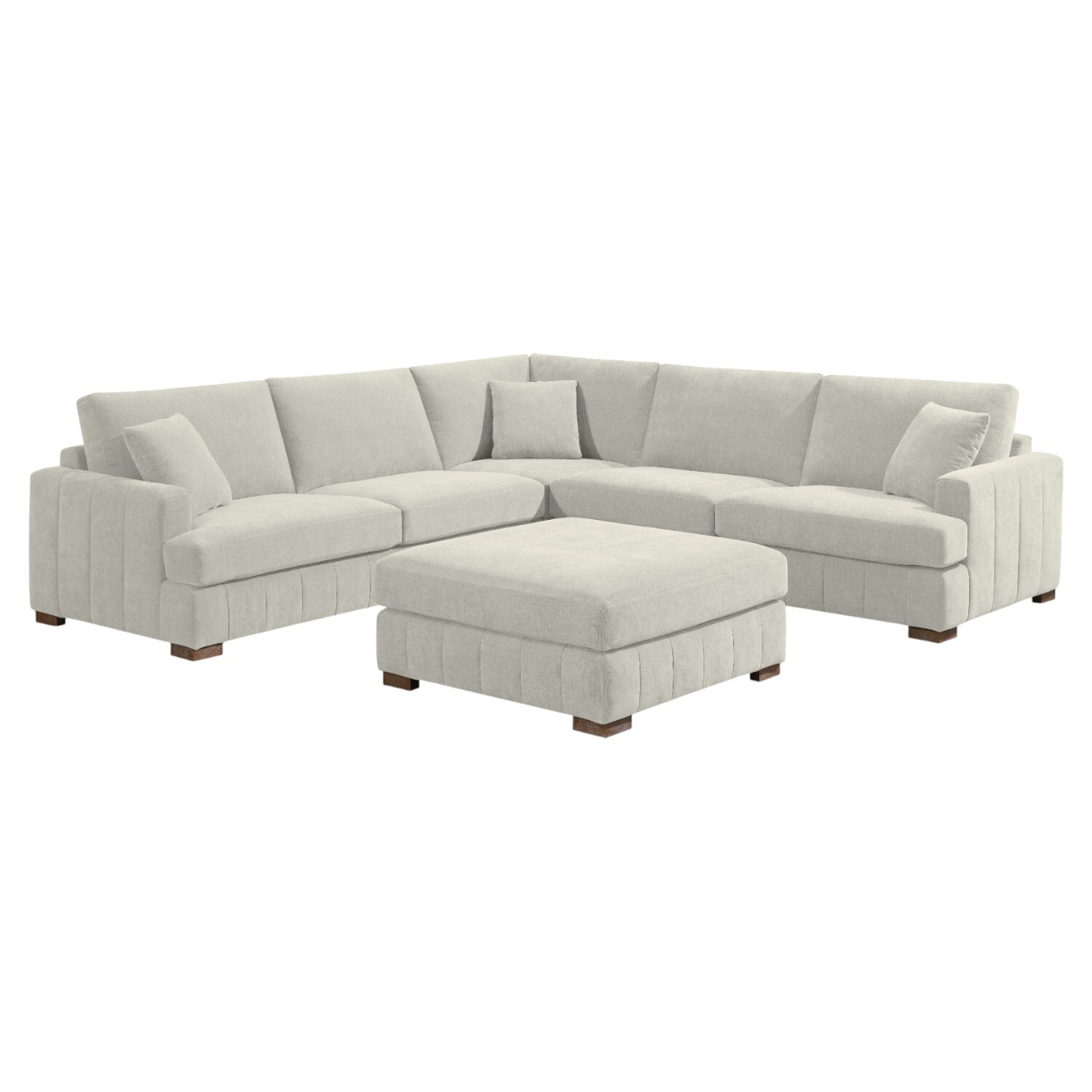 Arden Corner Sofa with Footstool Cream Image 3