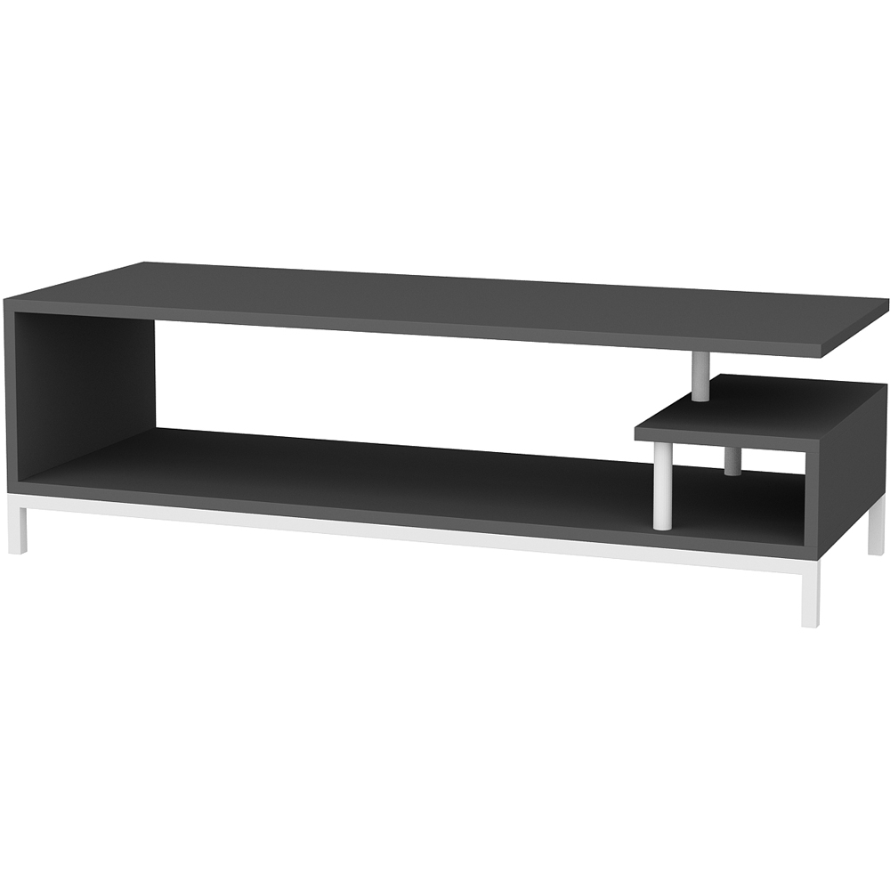 Decorotika Reilly 2 Shelf White and Anthracite TV Unit Image 2