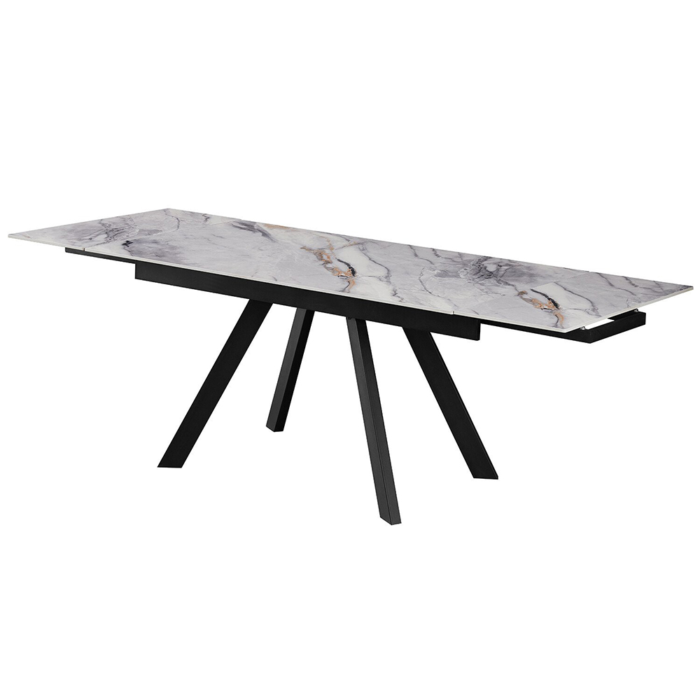 Elora Marble Dining Table - Grey and Black Image 4